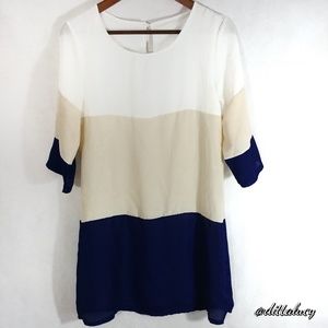 Handmade White Tan and Blue Tunic